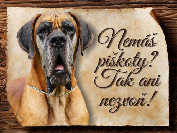 Cedulka Německá doga - Piškoty