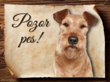 Cedulka Irský teriér - Pozor pes