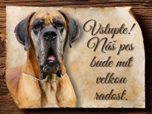 Cedulka Německá doga - Vstupte