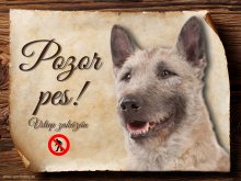Cedulka Belgický ovčák Laekenois - Pozor pes zákaz