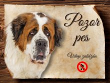 Cedulka Bernardýn II - Pozor pes zákaz