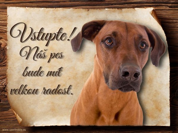 Cedulka Rhodéský ridgeback - Vstupte