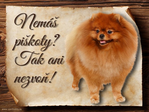 Cedulka Pomeranian - Piškoty