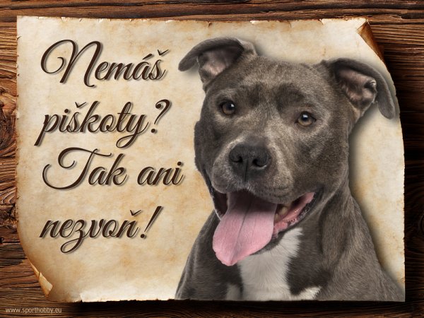 Cedulka Americký pitbulterier - Piškoty