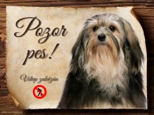Cedulka Havanský psík II - Pozor pes zákaz