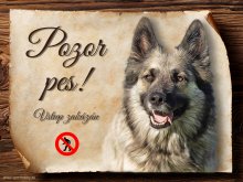 Cedulka Německý ovčák - Pozor pes zákaz