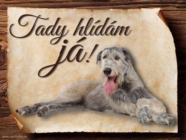 Cedulka Irský vlkodav - Tady hlídám já