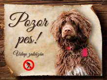 Cedulka Portugalský vodní pes - Pozor pes zákaz