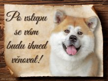 Cedulka Akita Inu - Po vstupu ...