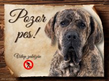 Cedulka Brazilská Fila - Pozor pes zákaz