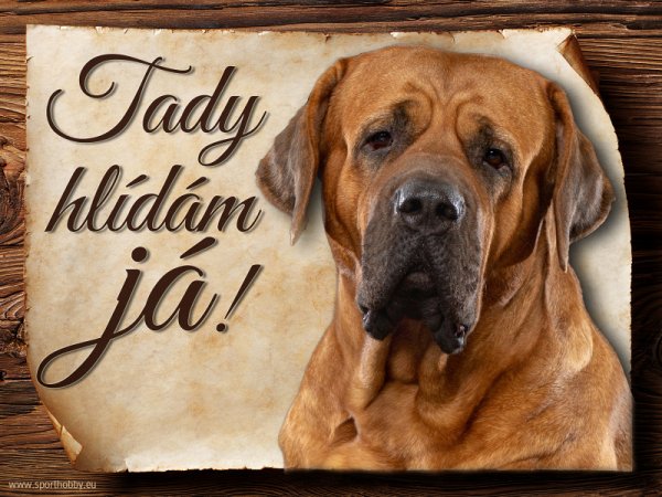 Cedulka Tosa Inu - Tady hlídám já!