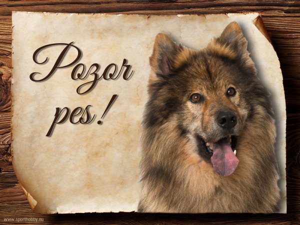 Cedulka Eurasier II - Pozor pes