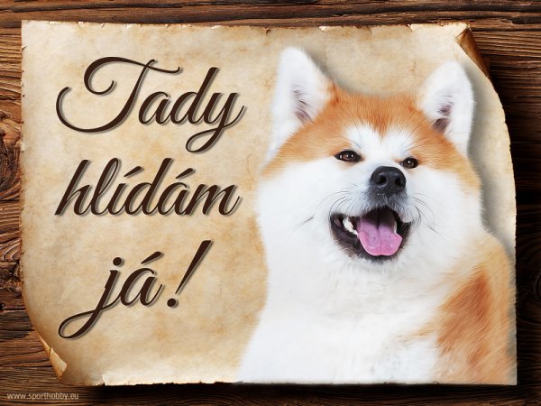 Cedulka Akita Inu - Tady hlídám já!