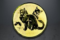 Emblém kočky, zlato EM153