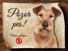 Cedulka Irský teriér - Pozor pes zákaz