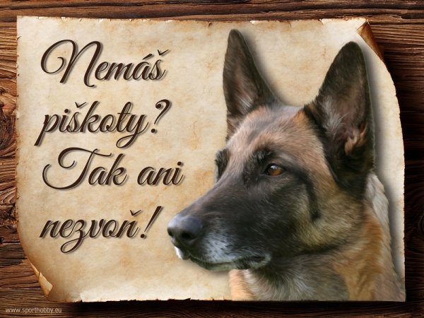 Cedulka Belgický ovčák Malinois - Piškoty