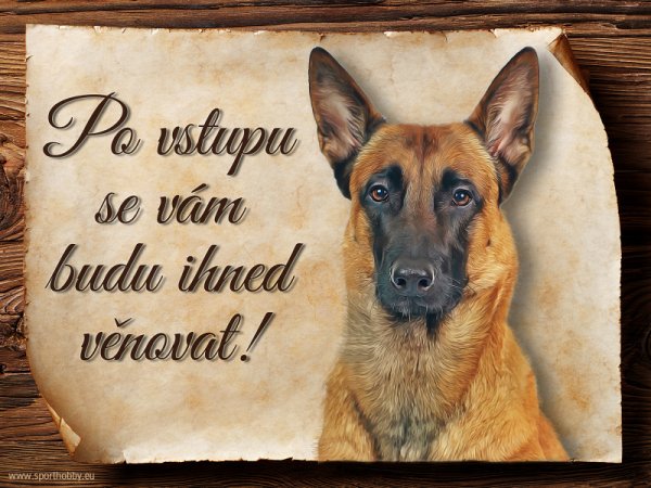 Cedulka Belgický ovčák Malinois - Po vstupu ...