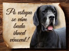 Cedulka Německá doga III - Po vstupu ...