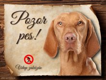 Cedulka Maďarský ohař - Pozor pes zákaz