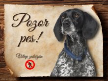 Cedulka Auvergneský ohař - Pozor pes zákaz