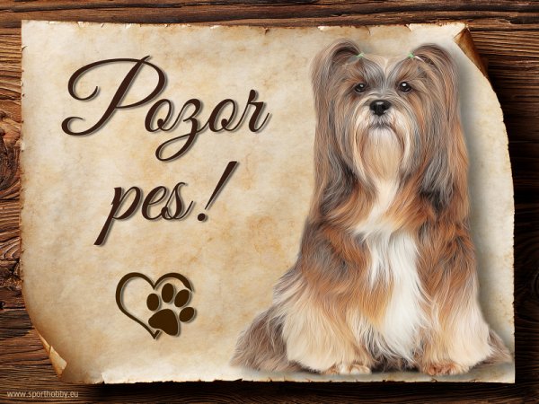 Cedulka Lhasa Apso - Pozor pes