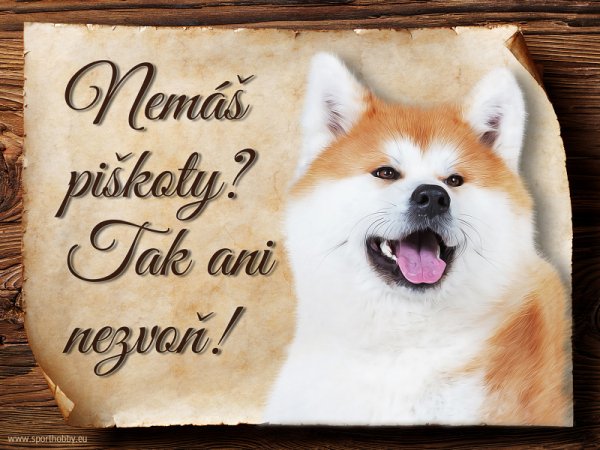 Cedulka Akita Inu- Piškoty