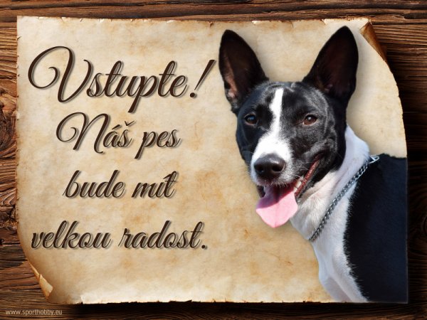 Cedulka Basenji - Vstupte