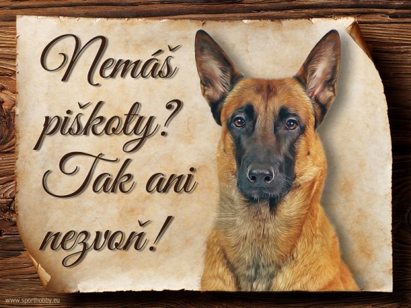 Cedulka Belgický ovčák Malinois - Piškoty