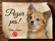 Cedulka Čivava IV - Pozor pes zákaz