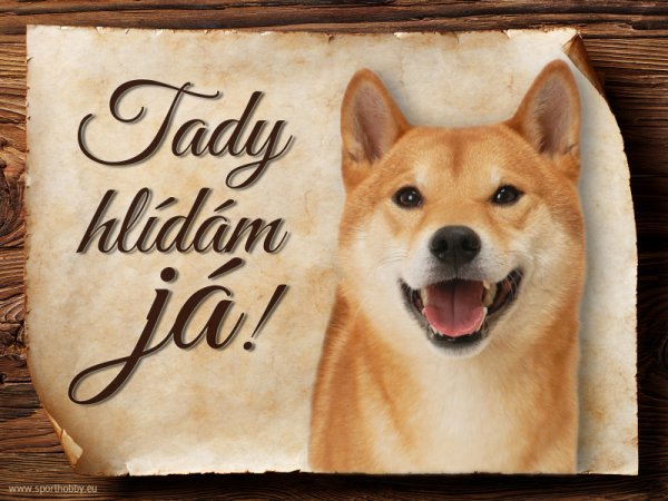 Cedulka Shiba-Inu - Tady hlídám já!