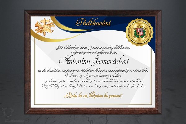 Plaketa hasiči PP6087