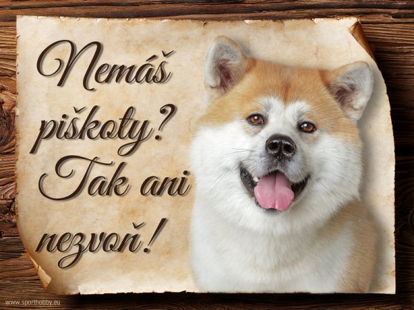 Cedulka Akita Inu- Piškoty