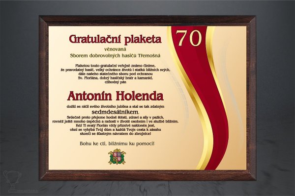 Plaketa hasiči PP6083