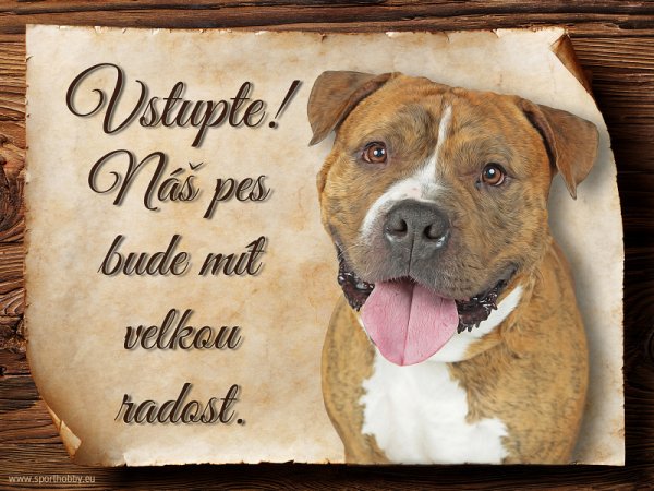 Cedulka Americký pitbulterier - Vstupte