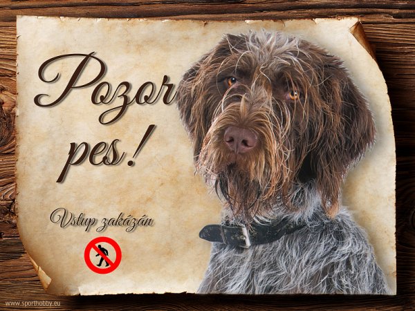 Cedulka Německý ohař II - Pozor pes zákaz