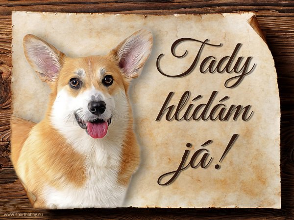 Cedulka Welsh Corgi Pembroke - Tady hlídám já