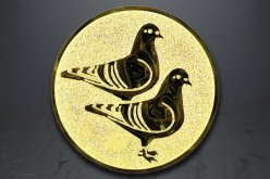 Emblém 2 holubi, zlato EM175