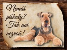 Cedulka Airedalský Terrier - Piškoty