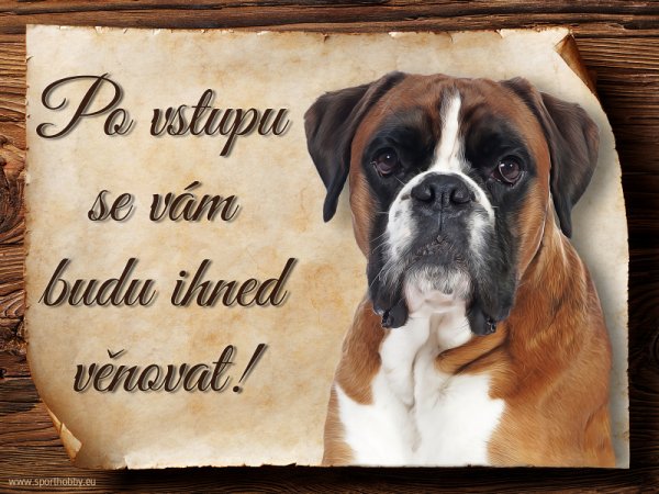 Cedulka Boxer - Po vstupu ...