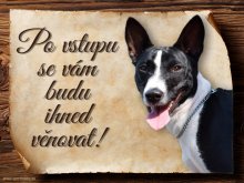 Cedulka Basenji - Po vstupu ...