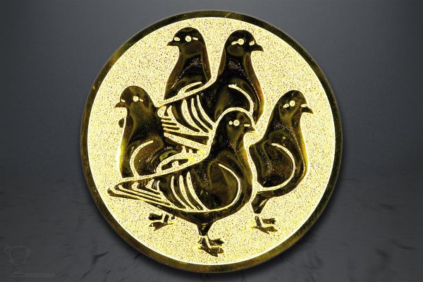 Emblém 5 holubů, zlato EM177