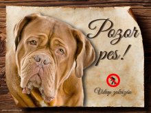 Cedulka Bordeauxská doga - Pozor pes zákaz
