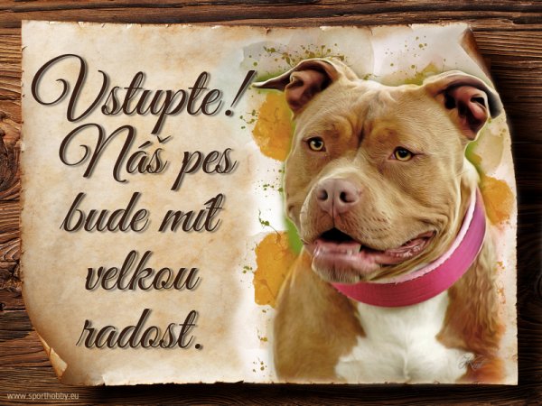 Cedulka Americký pitbulteriér - Vstupte