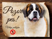 Cedulka Moskevský strážní pes - Pozor pes zákaz