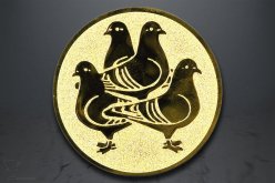 Emblém 4 holubi, zlato EM176