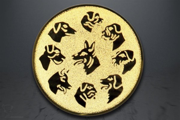 Emblém psi, zlato EM68