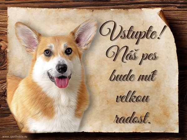 Cedulka Welsh Corgi Pembroke- Vstupte